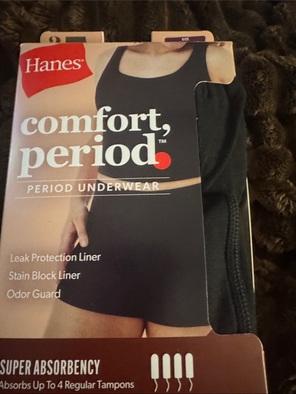 Hanes Black Comfort Period Underwear - Women’s Leak Protection